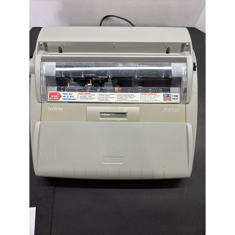 Brother SX-4000 LCD Display Electronic Typewriter with Cover tested/Works